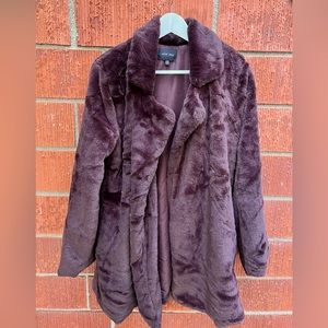 Faux fur dark chocolate jacket